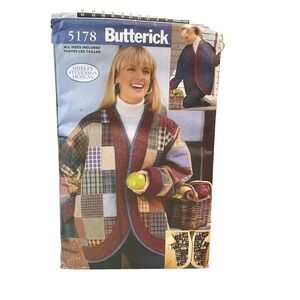 Butterick 5178 Misses' Oversized Patchwork Reversible Jacket S-XL 90s
